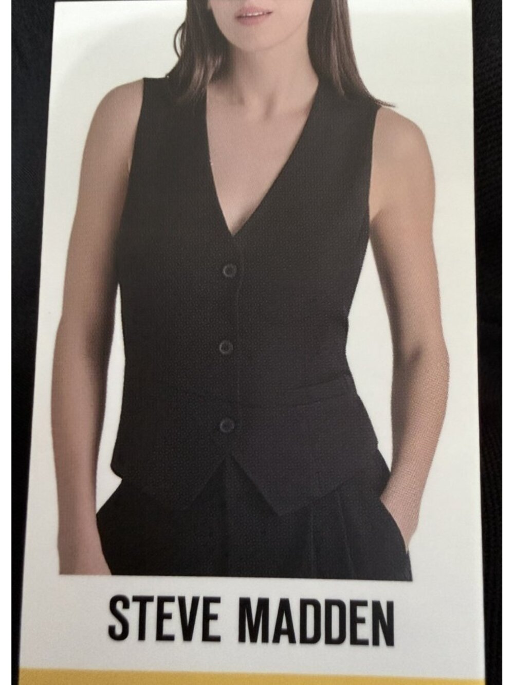 Steve Madden Women's Vest Size Medium Black Preppy Festival Rave Minimalist NWT